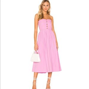 Pink Free People midi dress w/ pockets
